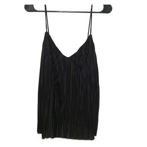 Black Satin-Textured Top